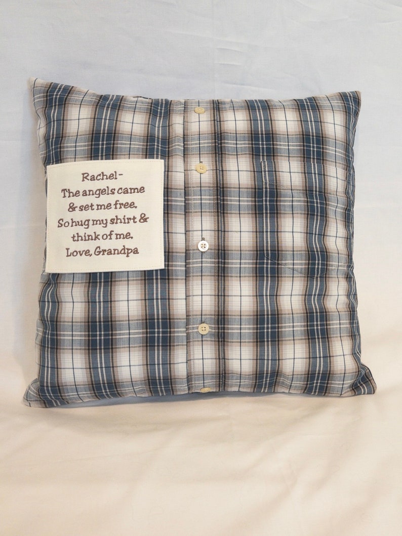 Soft button-down memory pillow keepsake